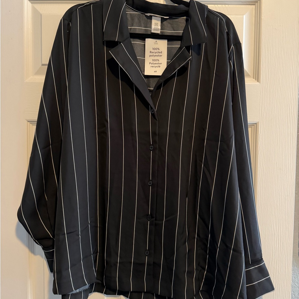H&M Black and White Striped Shirt